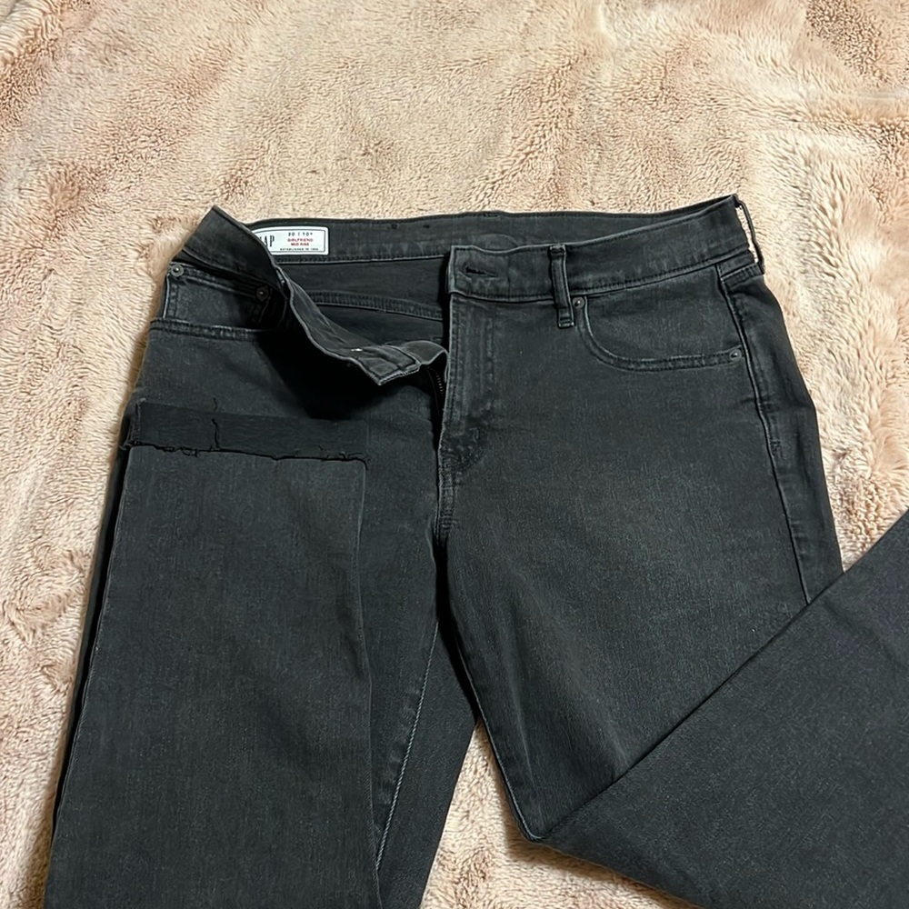 Gray Gap Girlfriend MidRise Jeans